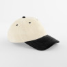 Contrast Peak Corduroy Cap - B690:Natural, 100% cotton, Black, One Size